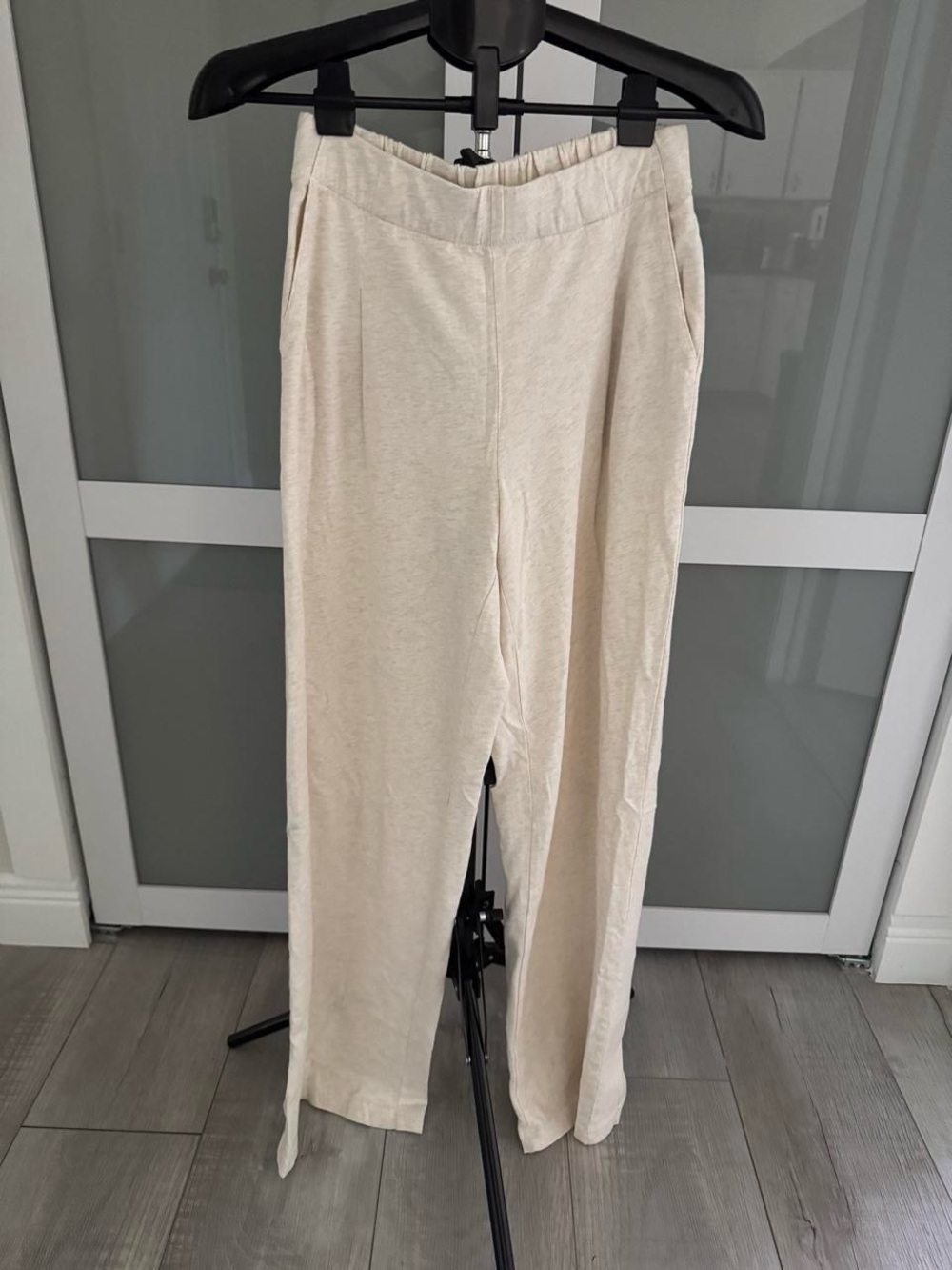 aerie Cream Wide-Leg Casual Pants